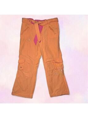 Orange And Pink Y2K Children’s Cargo Pants Size 4 2000s